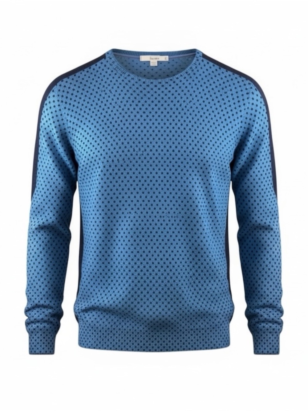 Boden Cashmere Crew Neck Long Sleeve Polka Dot in Blue and Black Size 6